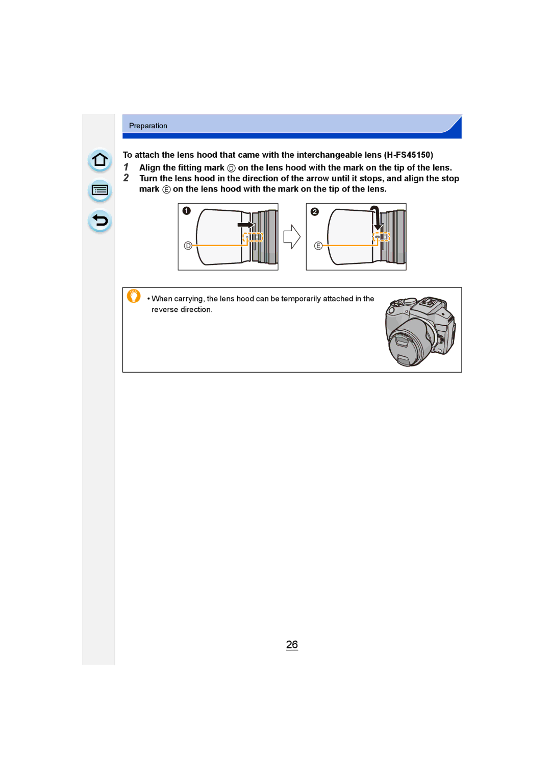 Panasonic DMC-G6 owner manual Preparation 