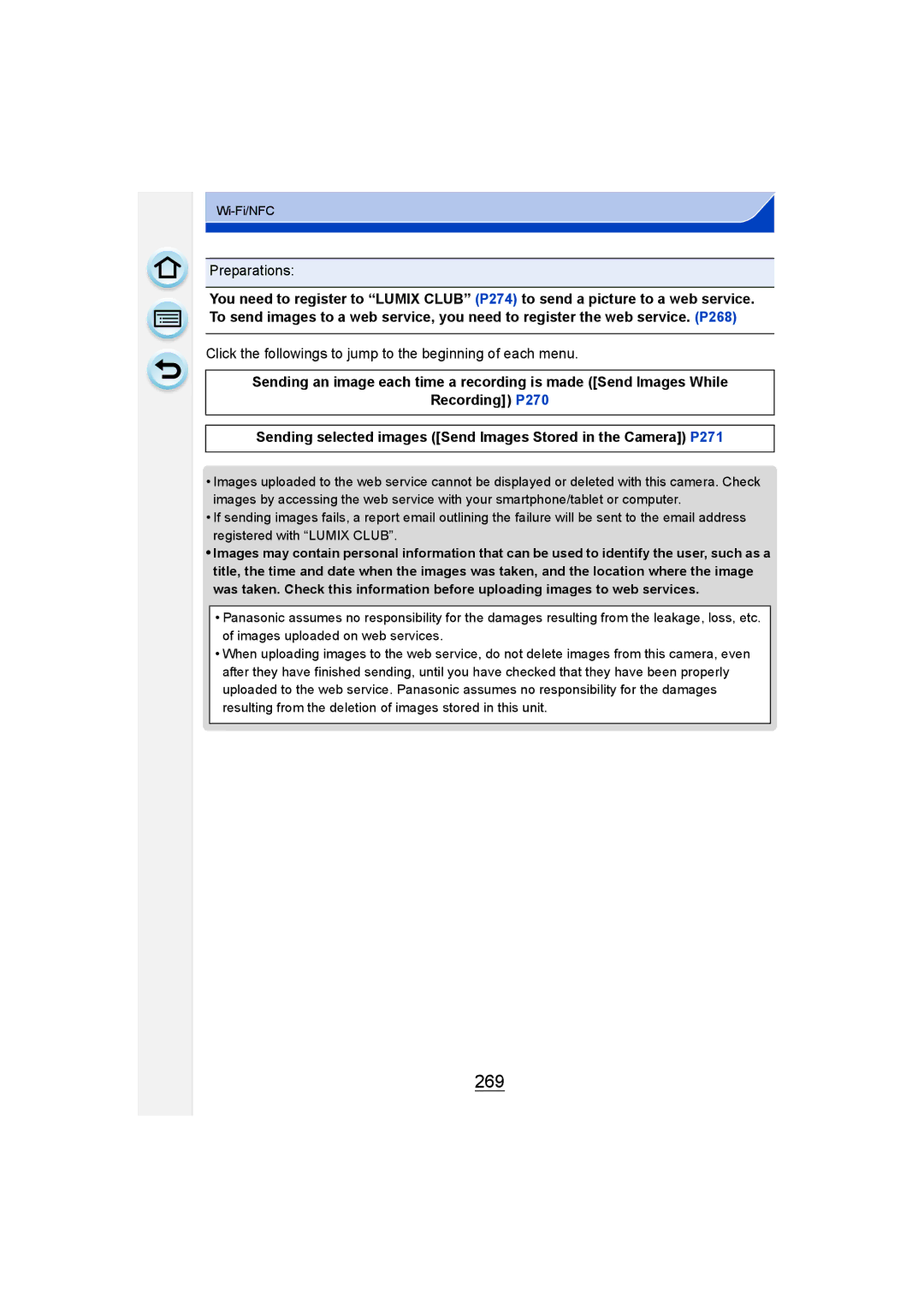 Panasonic DMC-G6 owner manual 269, Preparations 