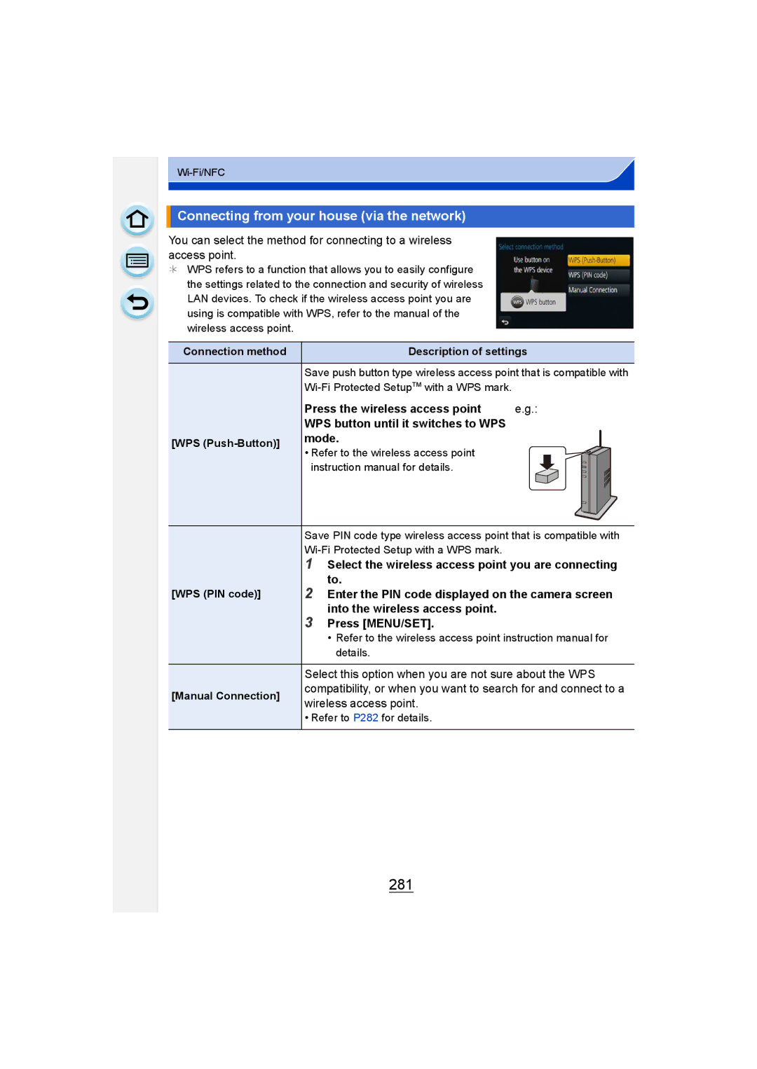 Panasonic DMC-G6 owner manual 281, Connecting from your house via the network 