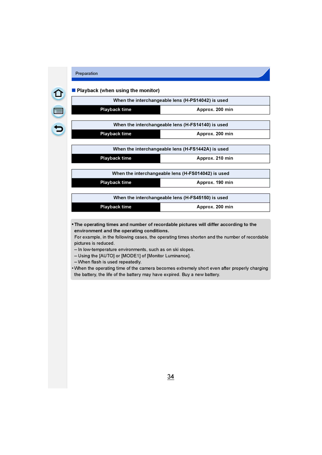 Panasonic DMC-G6 owner manual Playback when using the monitor 