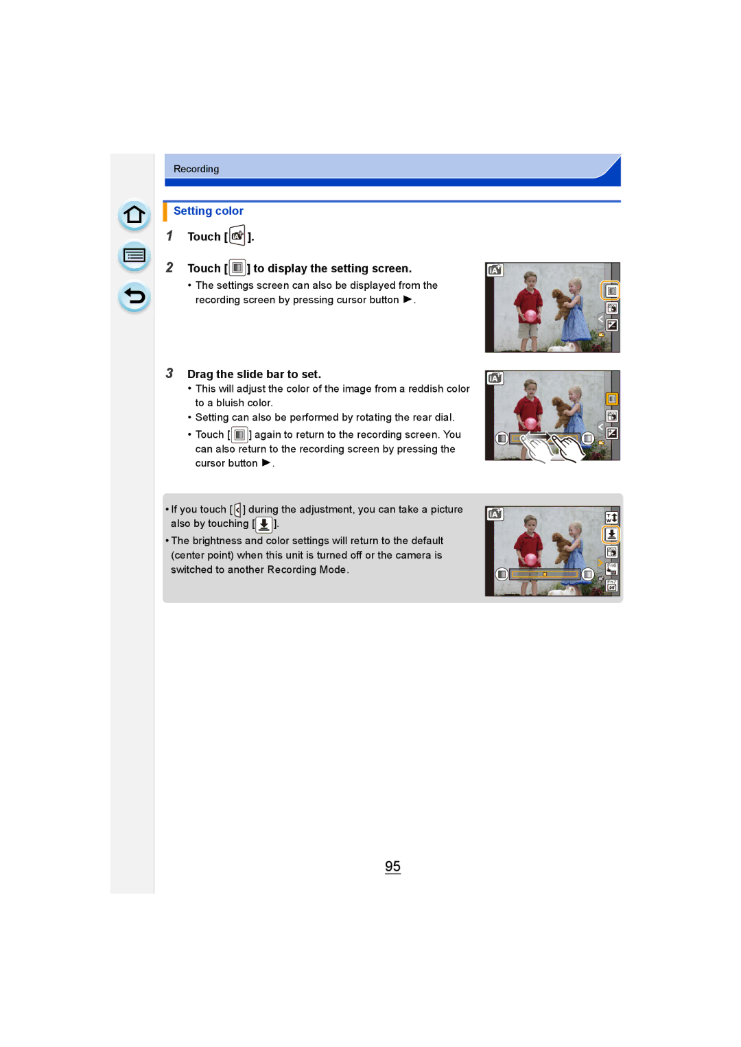 Panasonic DMC-G6 owner manual Setting color 