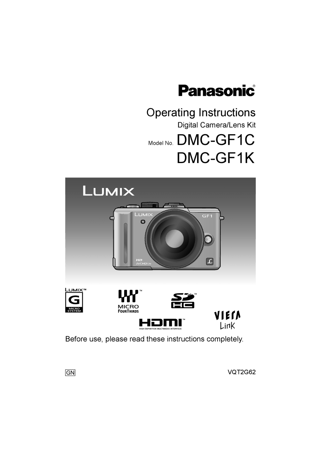 Panasonic DMC-GF1K operating instructions 