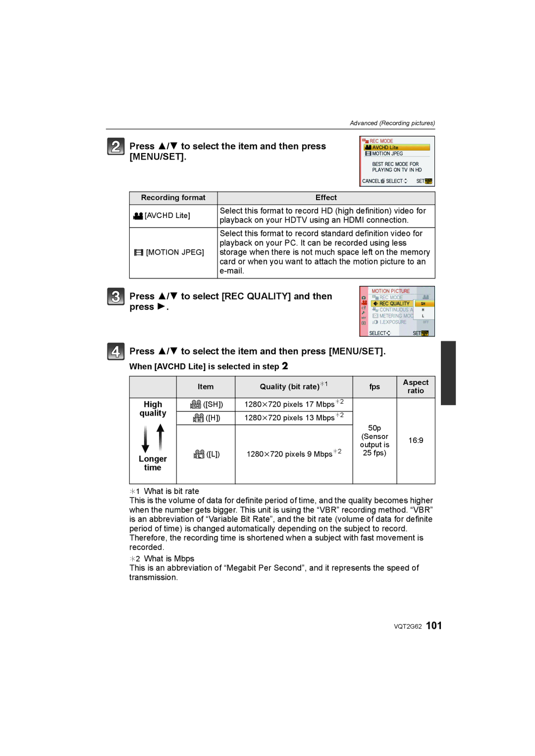 Panasonic DMC-GF1K Press 3/4 to select the item and then press MENU/SET, Playback on your Hdtv using an Hdmi connection 