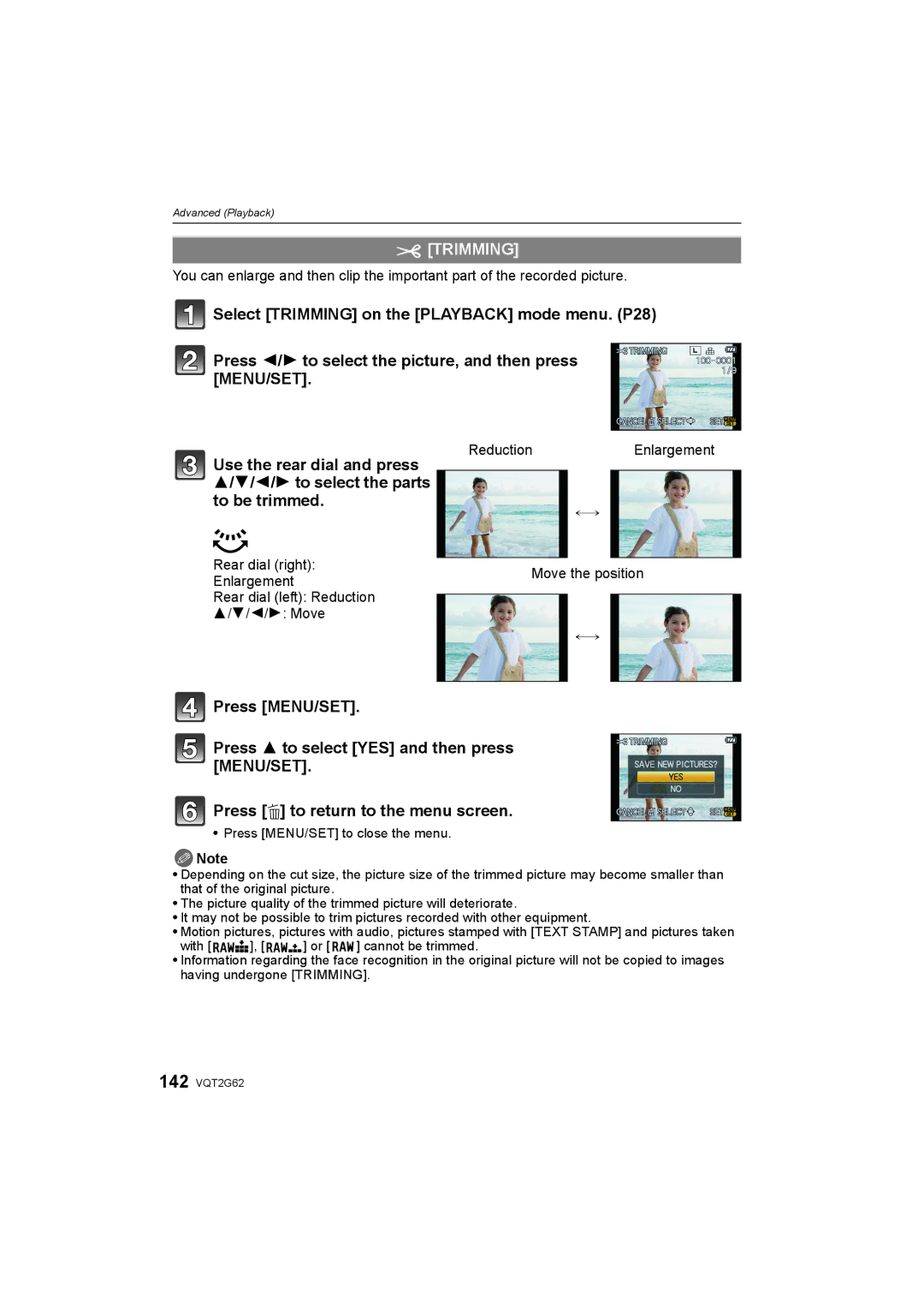 Panasonic DMC-GF1K operating instructions Trimming 