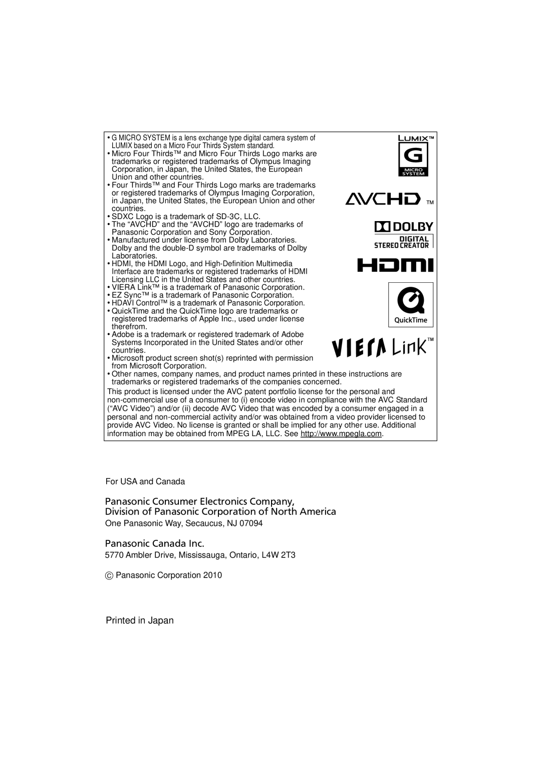 Panasonic DMCGF2CS, DMC-GF2KR, DMCGF2KK, DMCGF2CK, DMCGF2CR operating instructions 