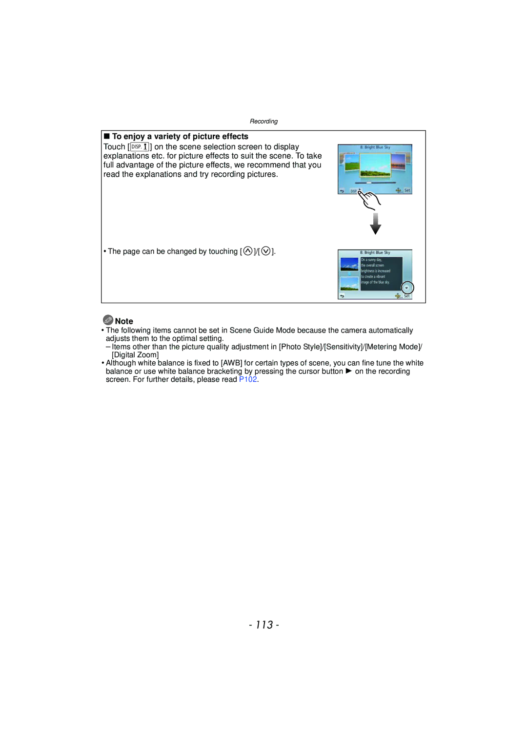 Panasonic DMC-GF5 owner manual 113, To enjoy a variety of picture effects 