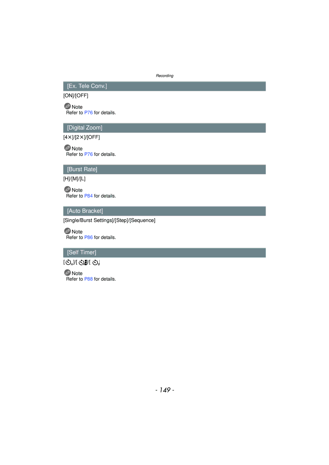 Panasonic DMC-GF5 owner manual 149 