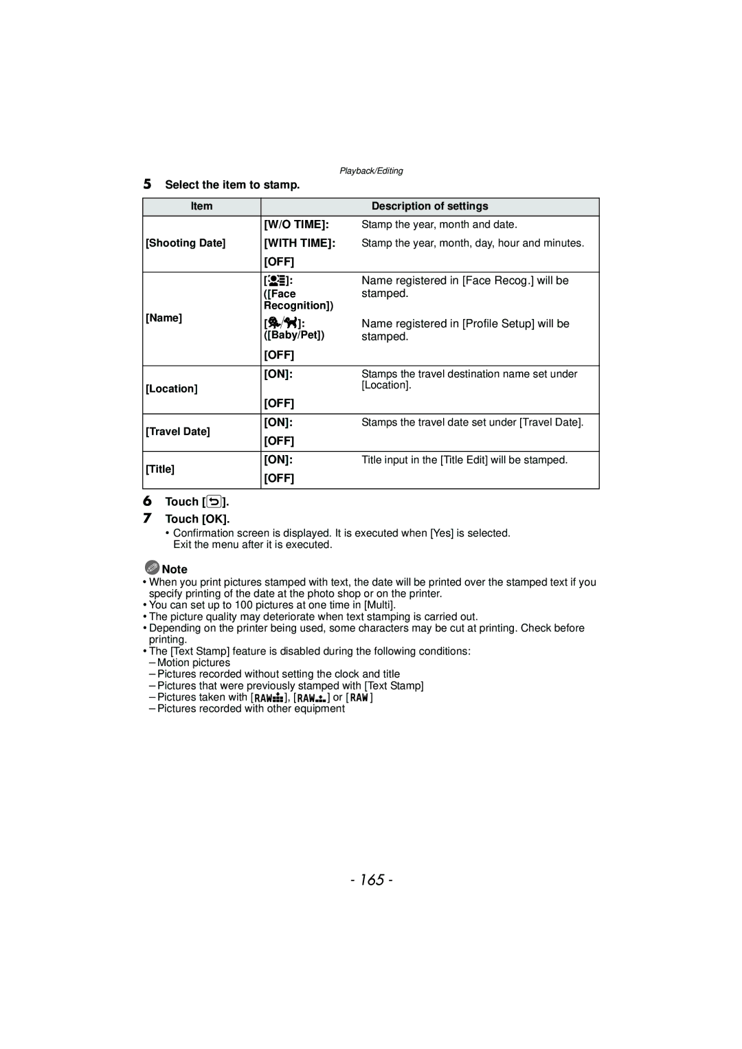 Panasonic DMC-GF5 owner manual 165 