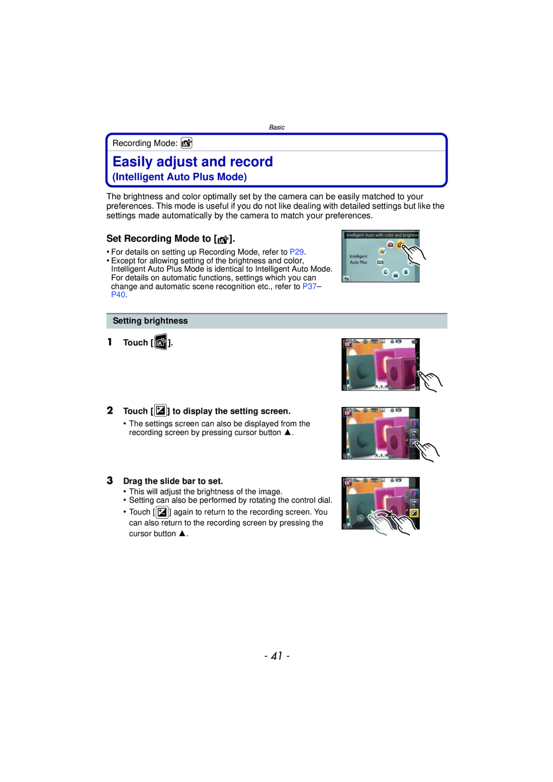 Panasonic DMC-GF5 owner manual Easily adjust and record, Drag the slide bar to set 