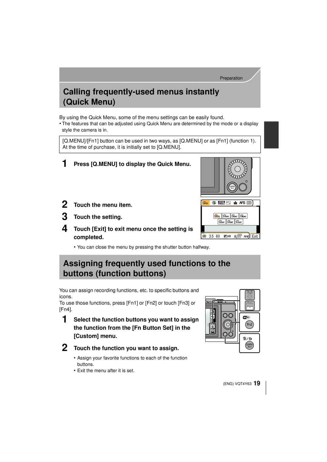 Panasonic DMC-GF6K owner manual Calling frequently-used menus instantly Quick Menu, Press Q.MENU to display the Quick Menu 