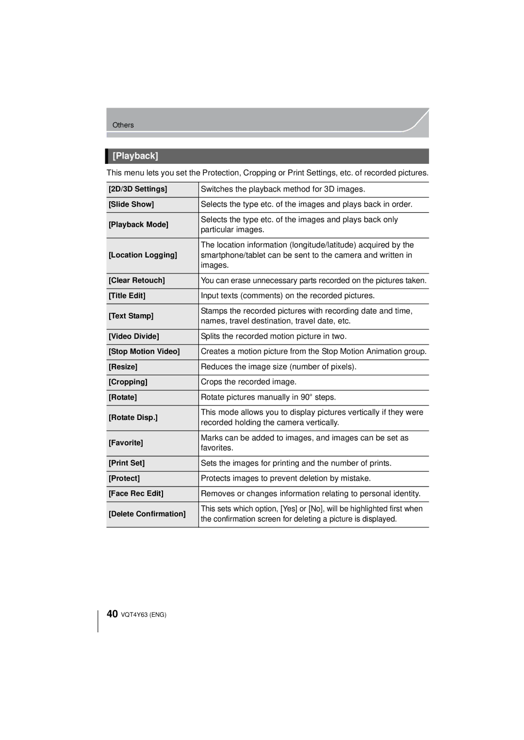 Panasonic DMC-GF6K owner manual Playback 