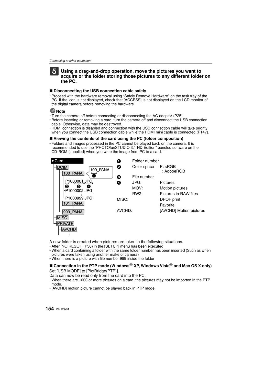 Panasonic DMC-GH1K operating instructions Disconnecting the USB connection cable safely 