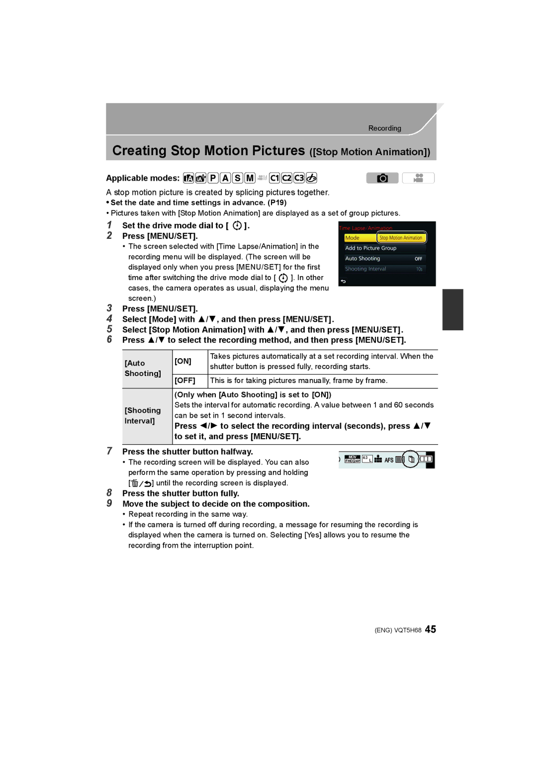 Panasonic DMC-GH4 owner manual Creating Stop Motion Pictures Stop Motion Animation, To set it, and press MENU/SET 