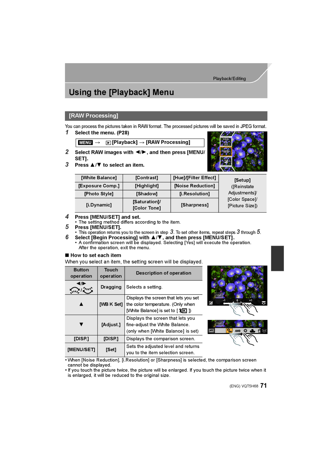 Panasonic DMC-GH4 owner manual Using the Playback Menu, RAW Processing 