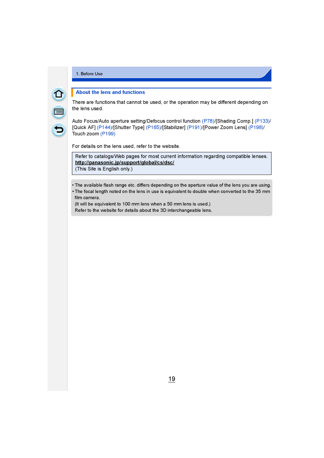 Panasonic DMC-GM1 owner manual About the lens and functions 