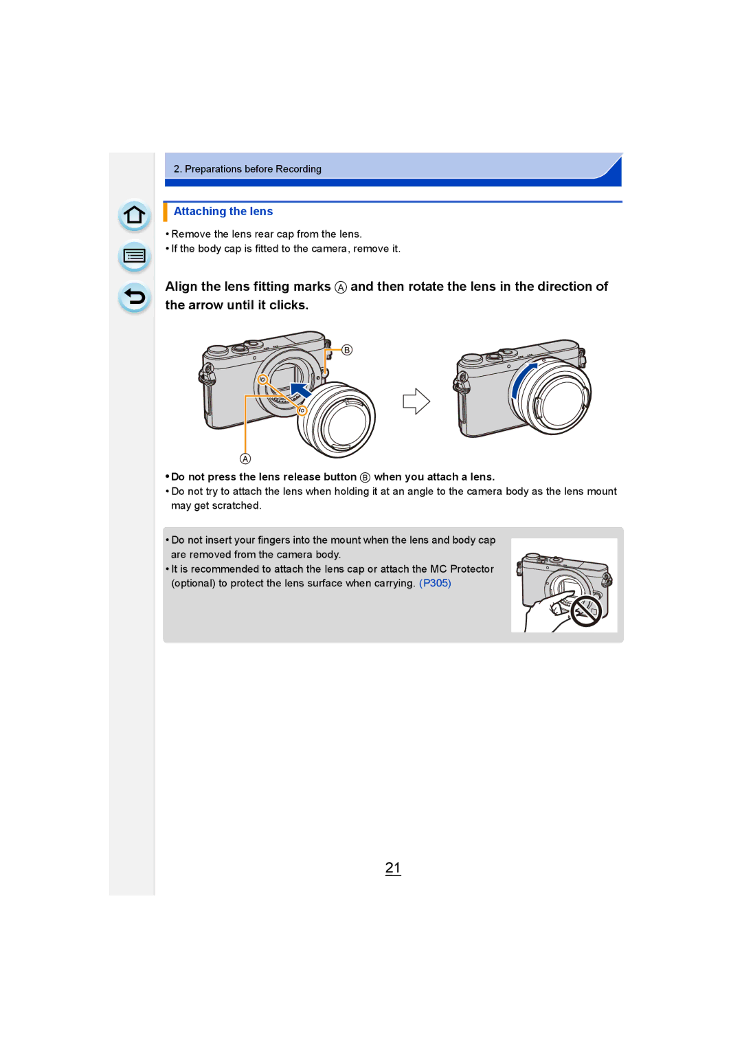 Panasonic DMC-GM1 owner manual Attaching the lens 