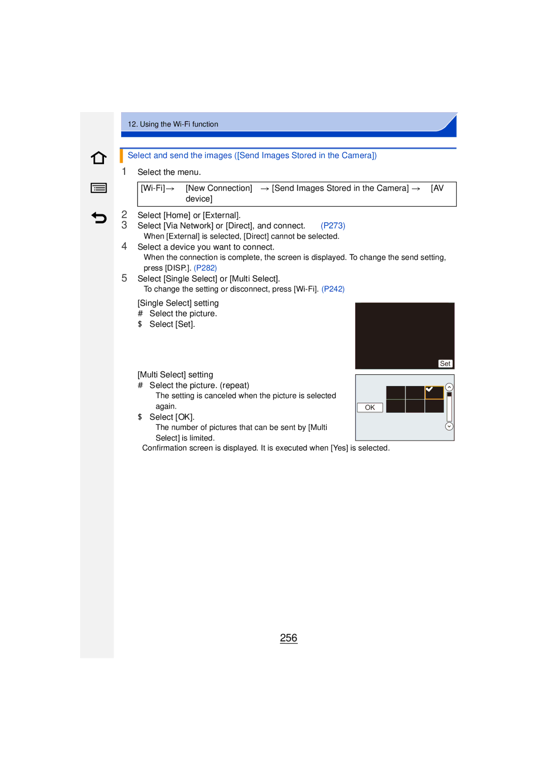 Panasonic DMC-GM1 owner manual 256, Multi Select setting Select the picture. repeat 