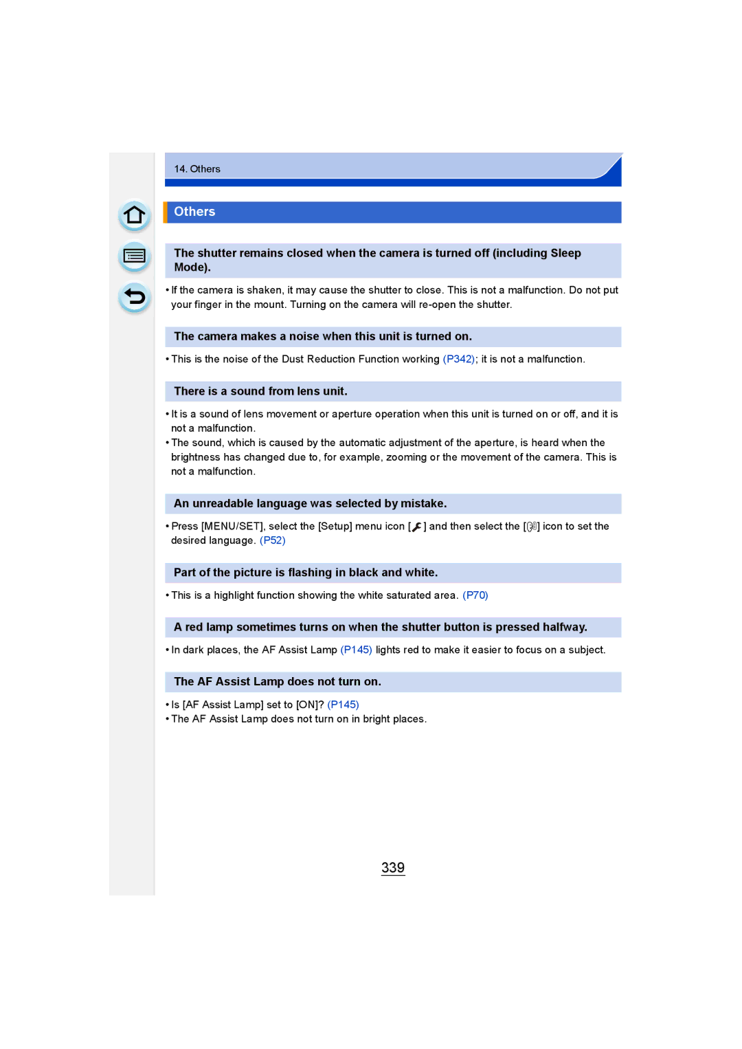 Panasonic DMC-GM1 owner manual 339, Others 