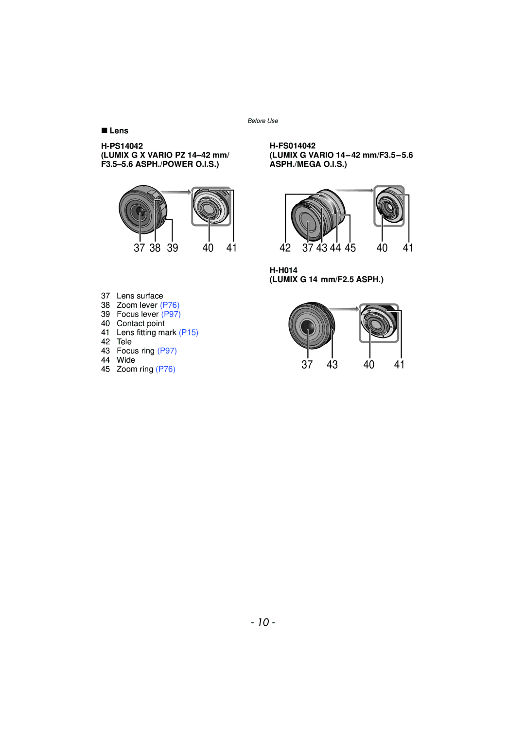 Panasonic DMCGX1KBODY Lens PS14042 FS014042 Lumix G X Vario PZ 14-42 mm, F3.5-5.6 ASPH./POWER O.I.S, Asph./Mega O.I.S 