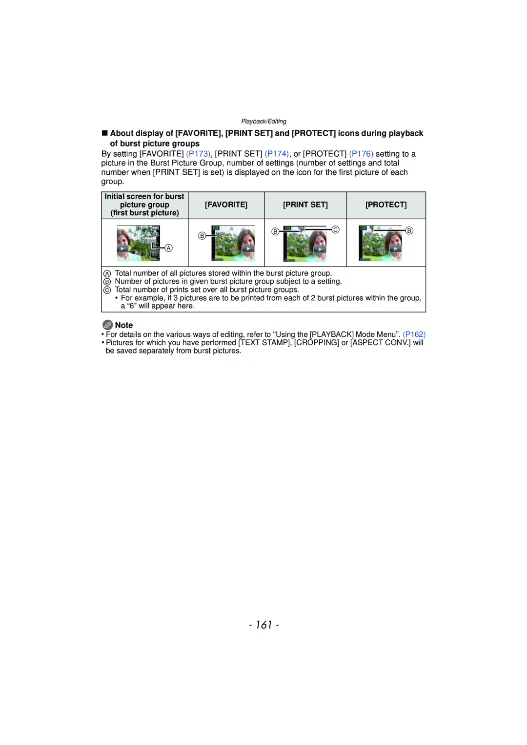 Panasonic DMCGX1SBODY, DMC-GX1, DMCGX1KBODY, DMCGX1XS owner manual 161, Favorite Print SET Protect 