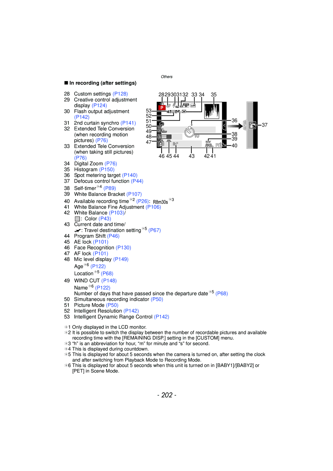 Panasonic DMCGX1KBODY, DMC-GX1, DMCGX1SBODY, DMCGX1XS owner manual 202, Recording after settings 