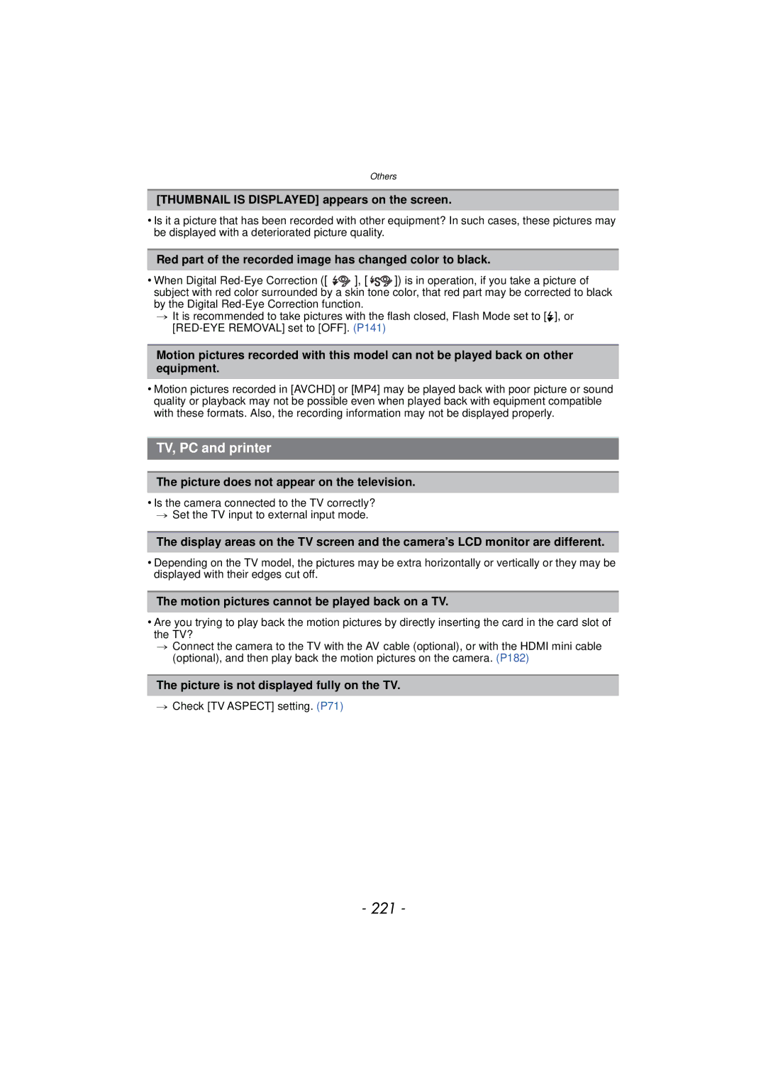 Panasonic DMCGX1SBODY, DMC-GX1, DMCGX1KBODY, DMCGX1XS owner manual 221, TV, PC and printer 