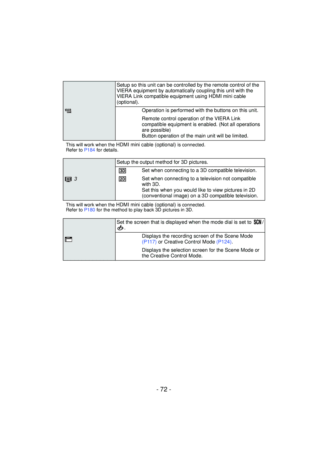 Panasonic DMC-GX1, DMCGX1SBODY, DMCGX1KBODY, DMCGX1XS owner manual Viera Link, 3D Playback, Menu Guide 