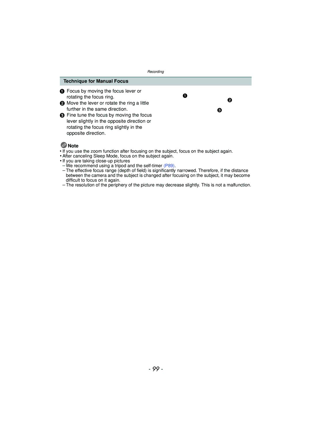 Panasonic DMCGX1XS, DMC-GX1, DMCGX1SBODY, DMCGX1KBODY owner manual Technique for Manual Focus 