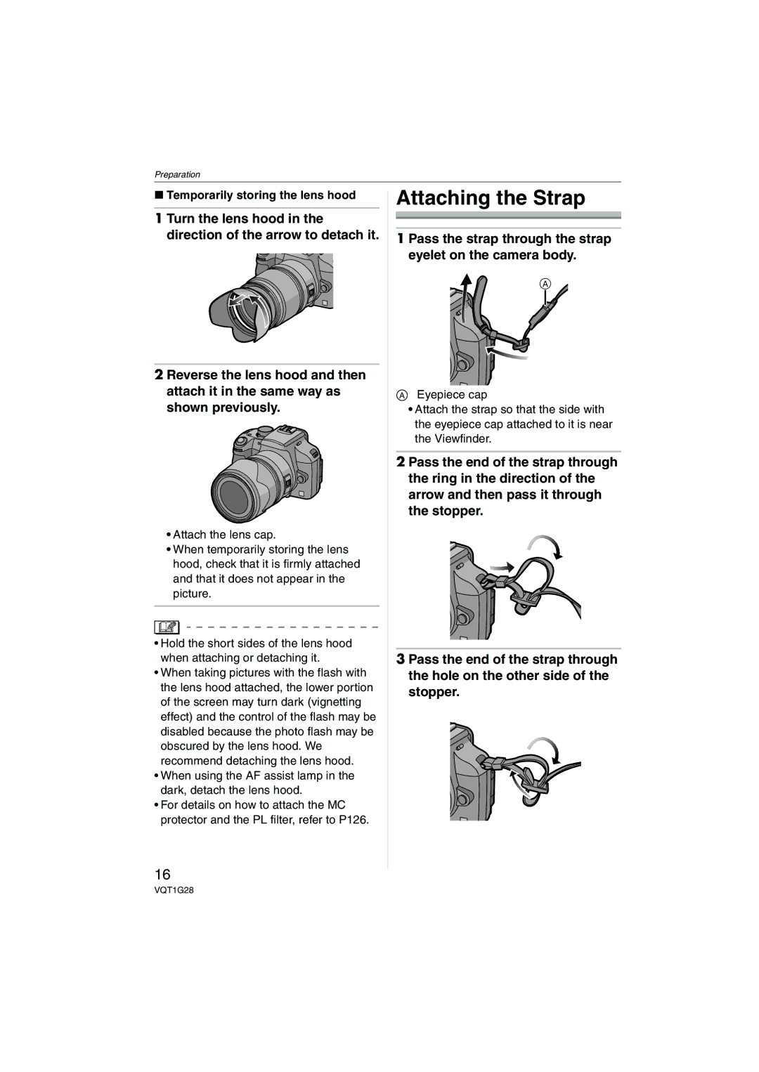 Panasonic DMC-L10K operating instructions Attaching the Strap, Pass the strap through the strap eyelet on the camera body 