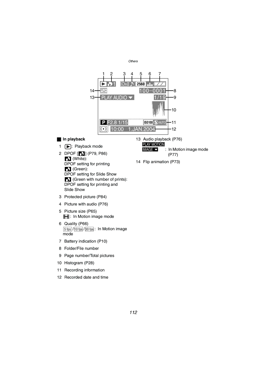 Panasonic DMC-LC1GN operating instructions 112, Playback 