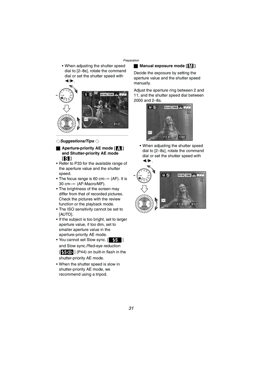 Panasonic DMC-LC1GN operating instructions Manual exposure mode, Auto 