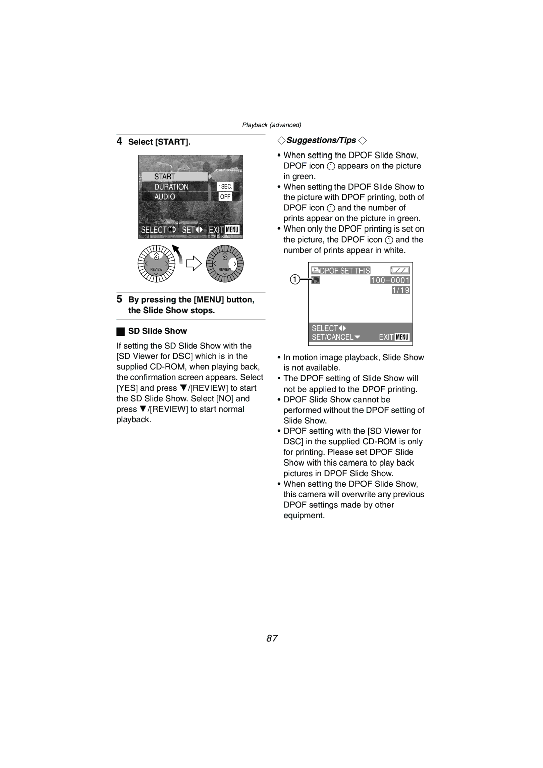 Panasonic DMC-LC1GN operating instructions Select Start 