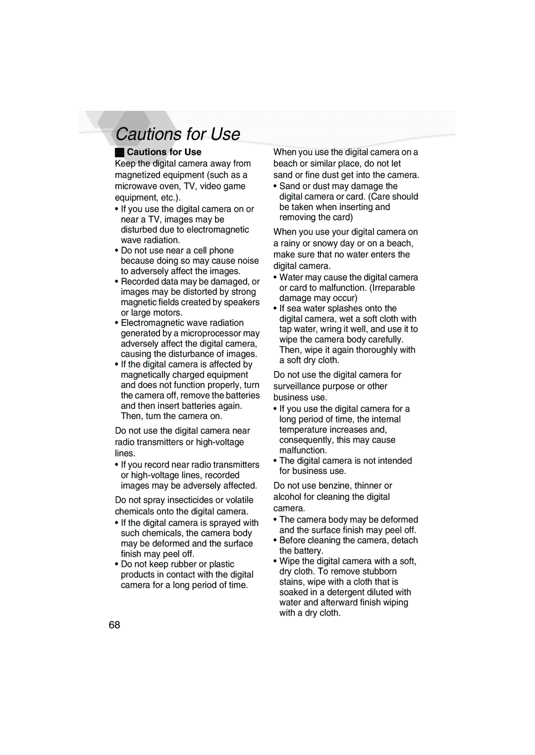 Panasonic DMC-LC20PP operating instructions Before cleaning the camera, detach the battery 