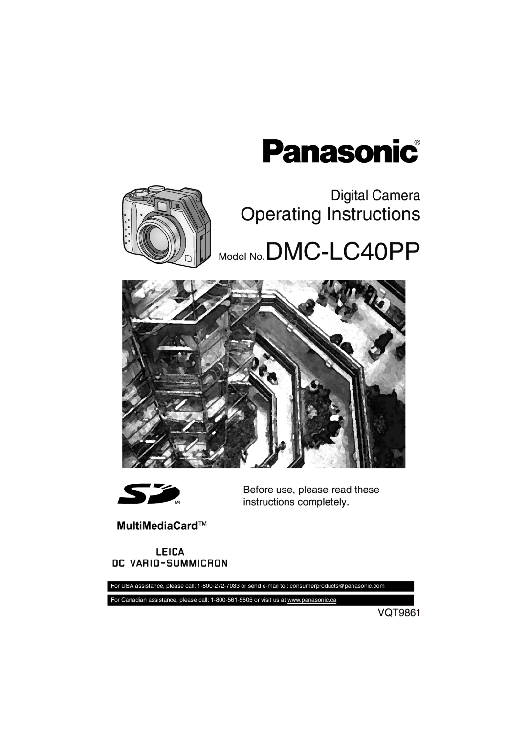 Panasonic DMC-LC40PP operating instructions Operating Instructions 