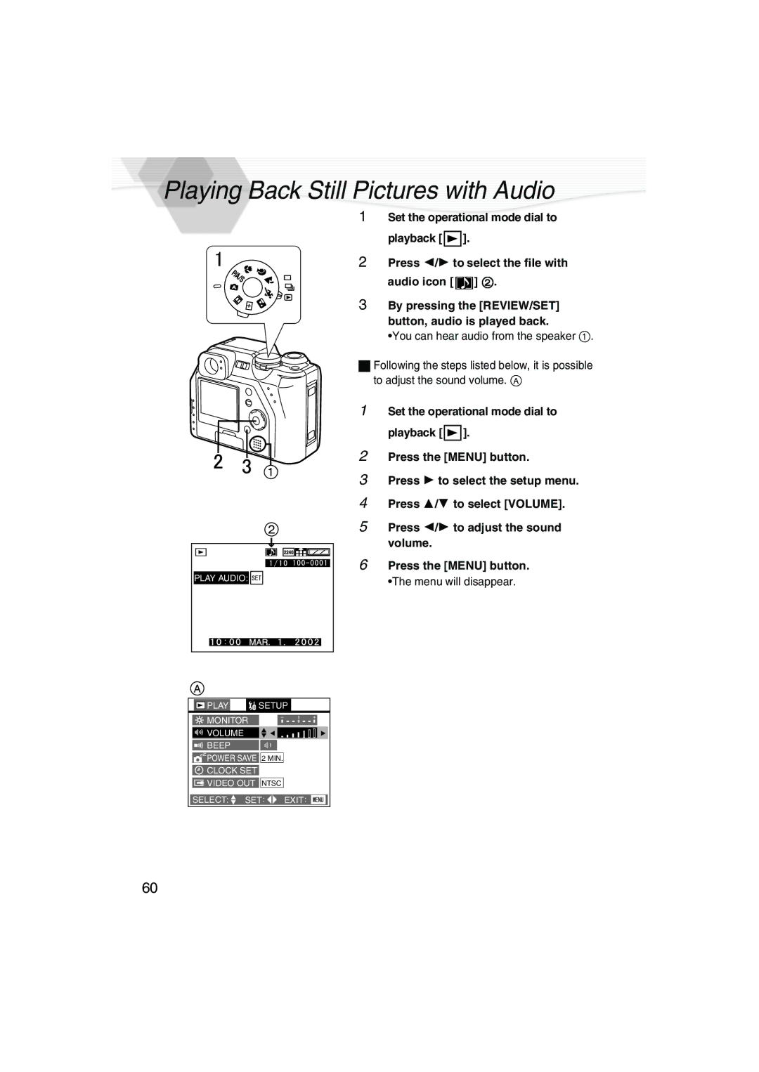 Panasonic DMC-LC40PP operating instructions Playing Back Still Pictures with Audio 