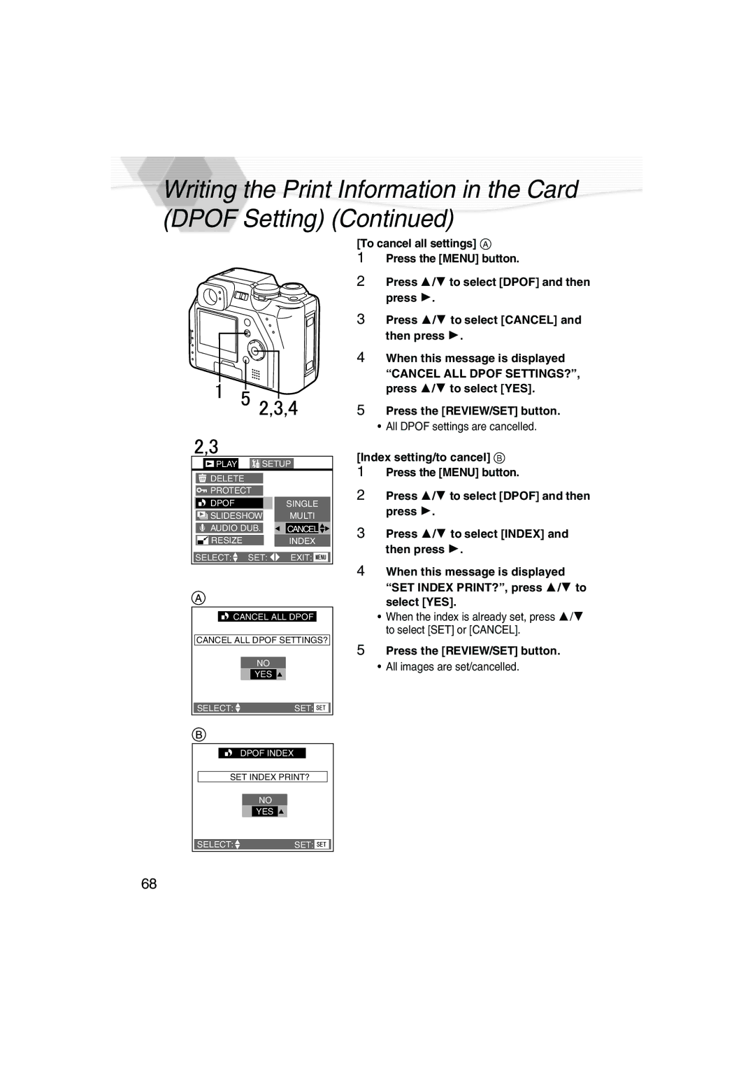 Panasonic DMC-LC40PP operating instructions All images are set/cancelled 