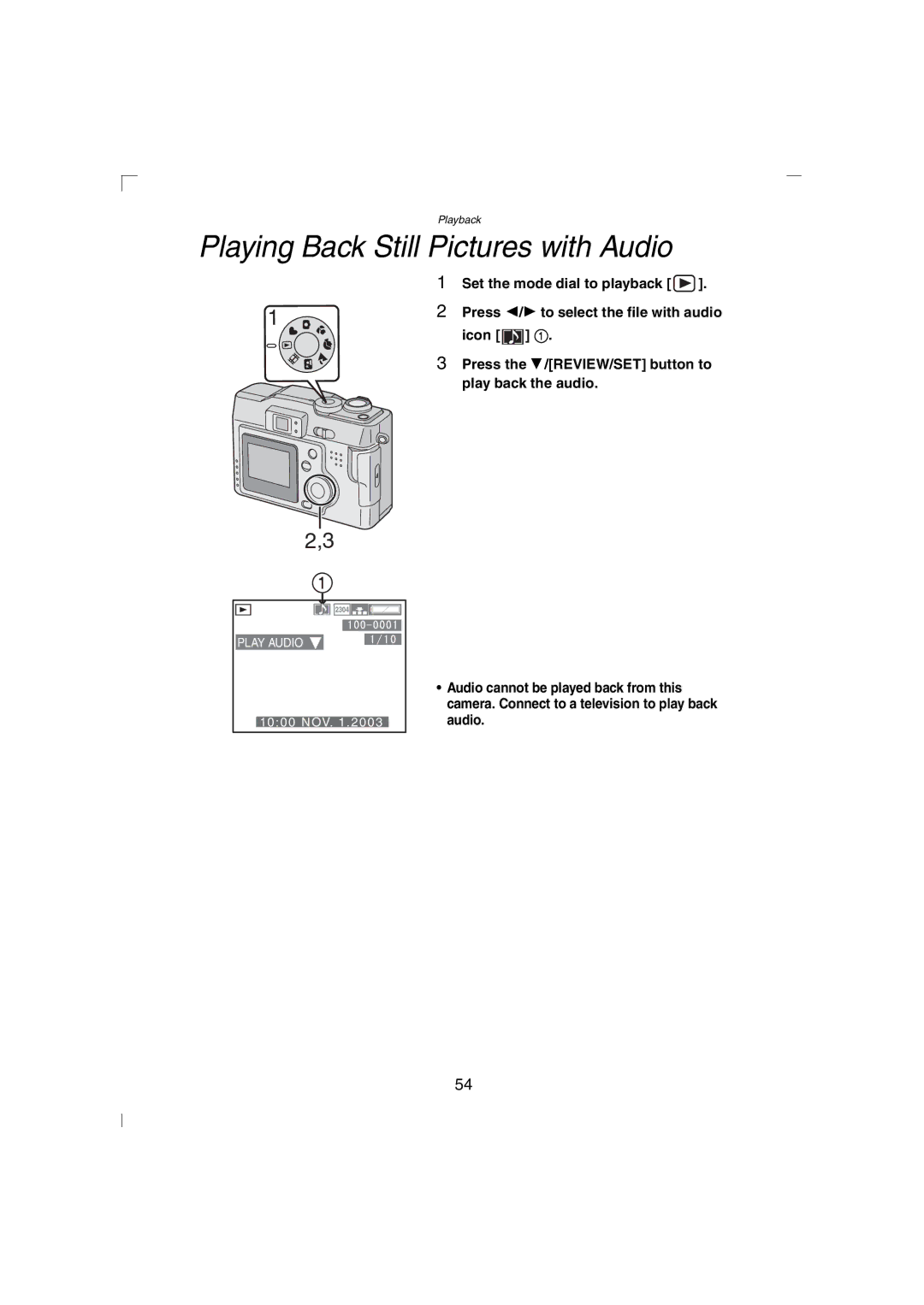 Panasonic DMC-LC43PP operating instructions Playing Back Still Pictures with Audio 