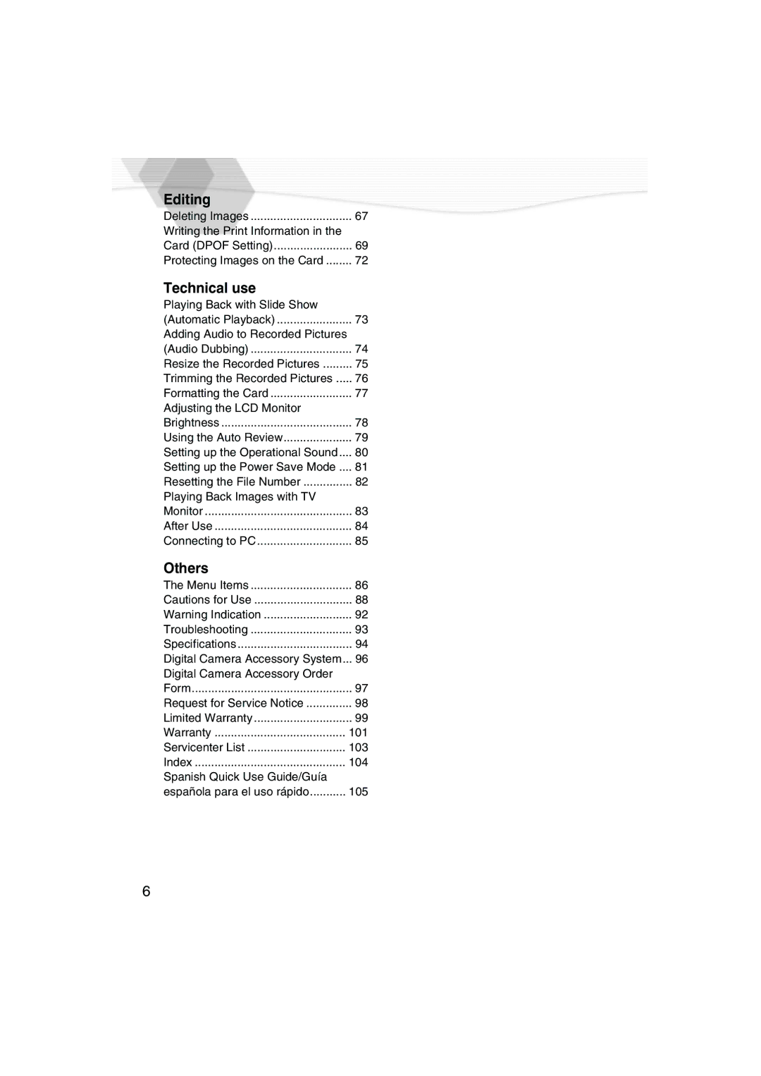 Panasonic DMC-LC5PP operating instructions Editing 