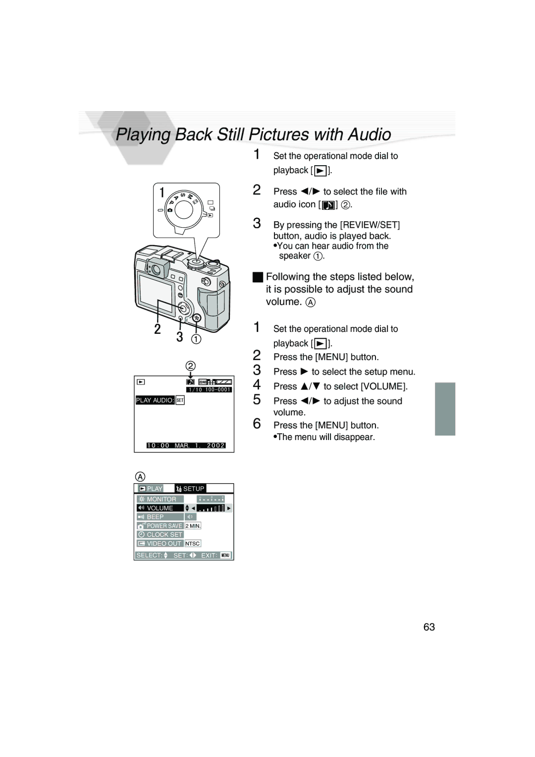 Panasonic DMC-LC5PP operating instructions Playing Back Still Pictures with Audio 