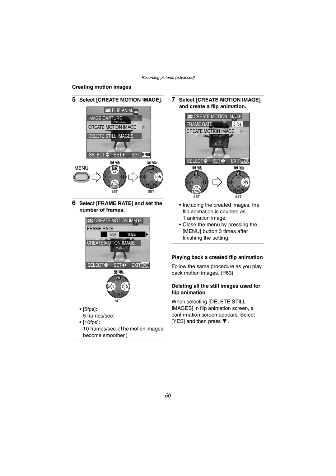 Panasonic DMC-LC80GN, DMC-LC50GN, DMC-LC70GN operating instructions Create a flip animation, Flip animation 