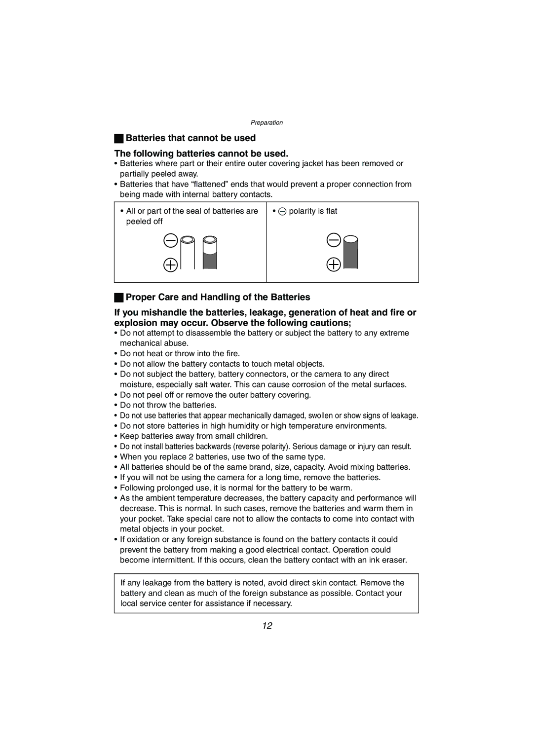 Panasonic DMC-LC80PP, DMC-LC50PP, DMC-LC70PP operating instructions Preparation 