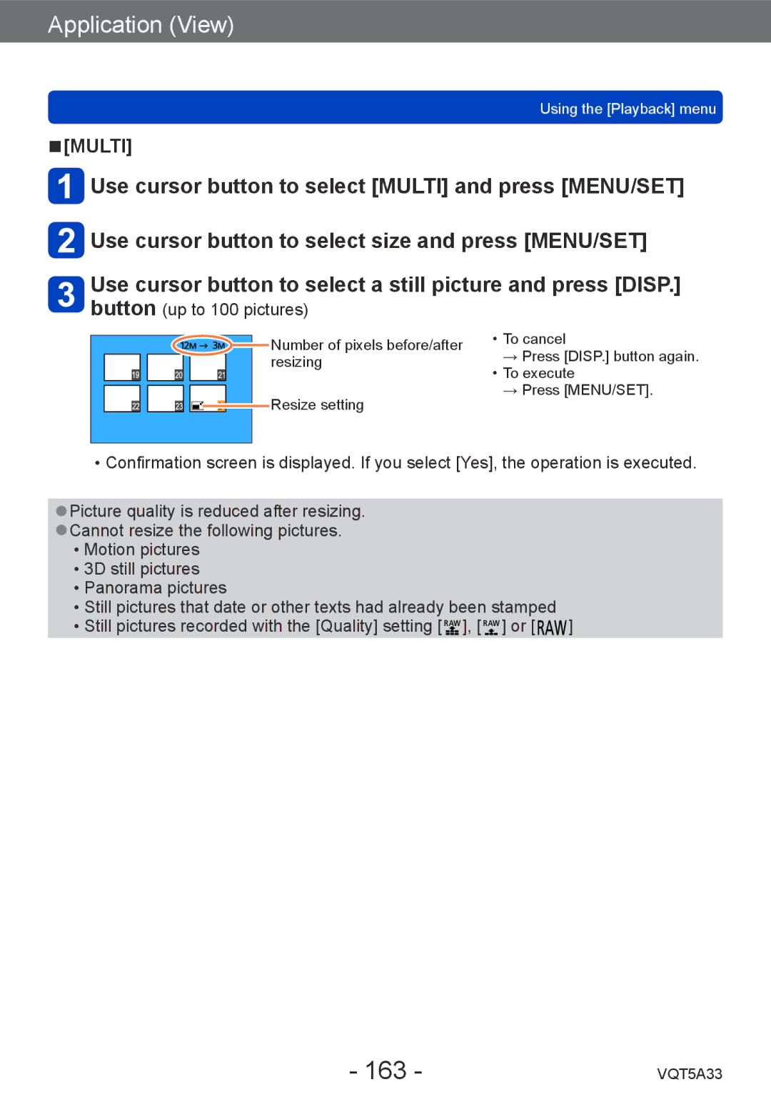 Panasonic DMCLF1W, DMC-LF1K owner manual 163, Motion pictures 3D still pictures Panorama pictures 