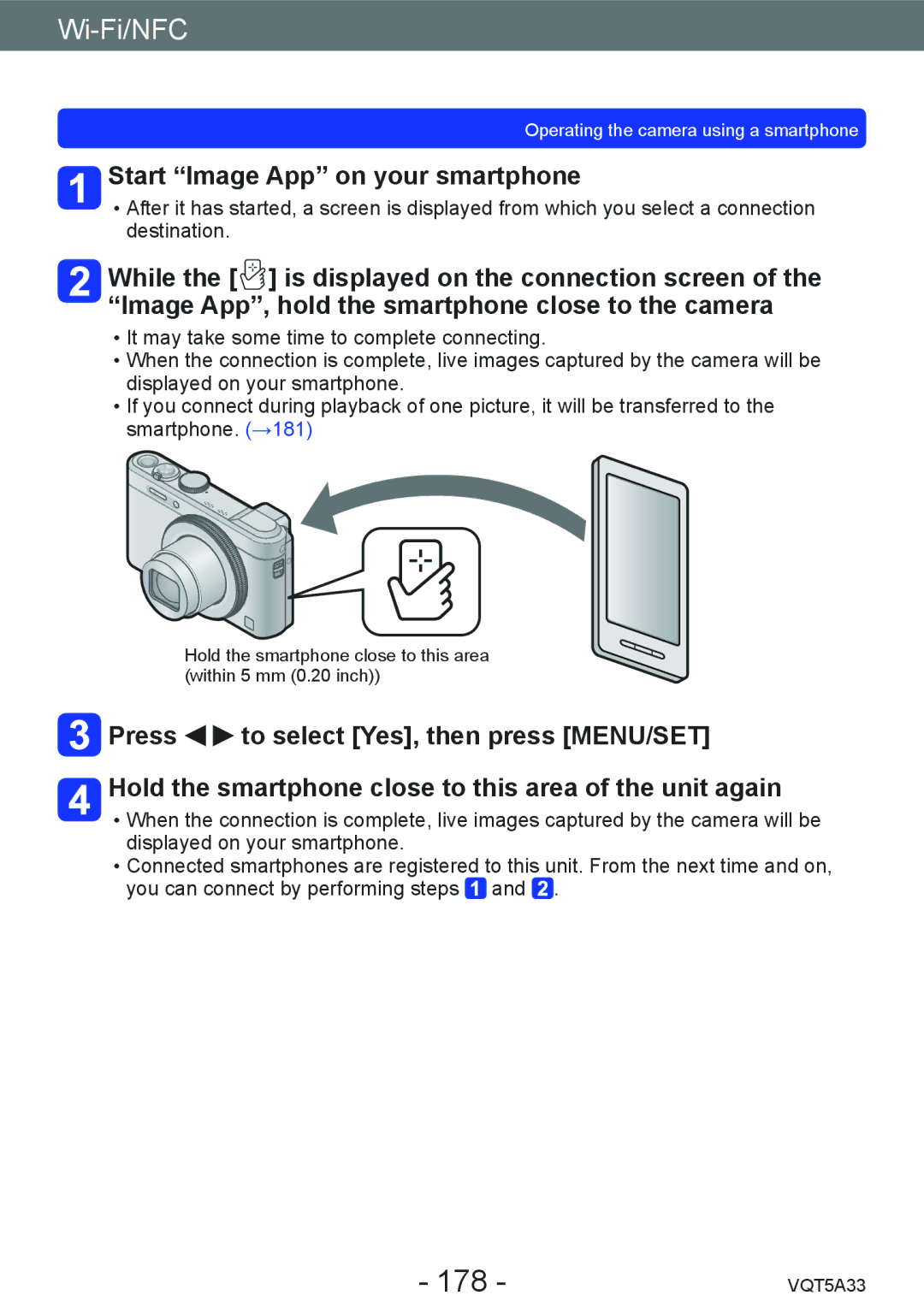 Panasonic DMC-LF1K, DMCLF1W owner manual 178, Start Image App on your smartphone 