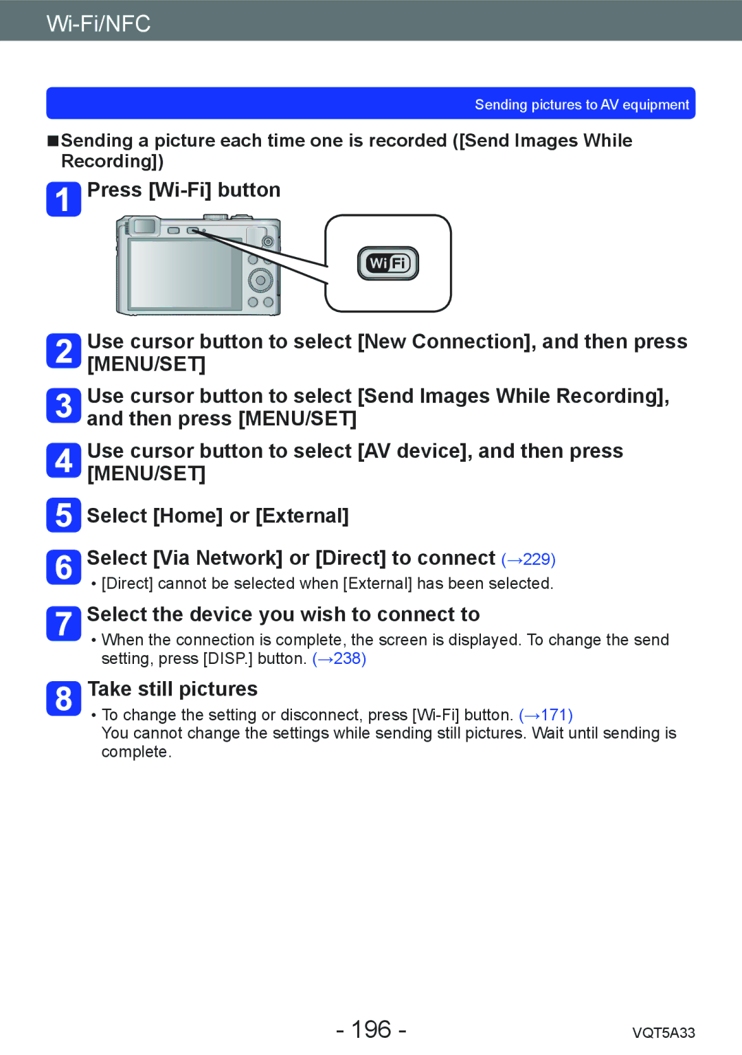 Panasonic DMC-LF1K, DMCLF1W owner manual 196, Select the device you wish to connect to 