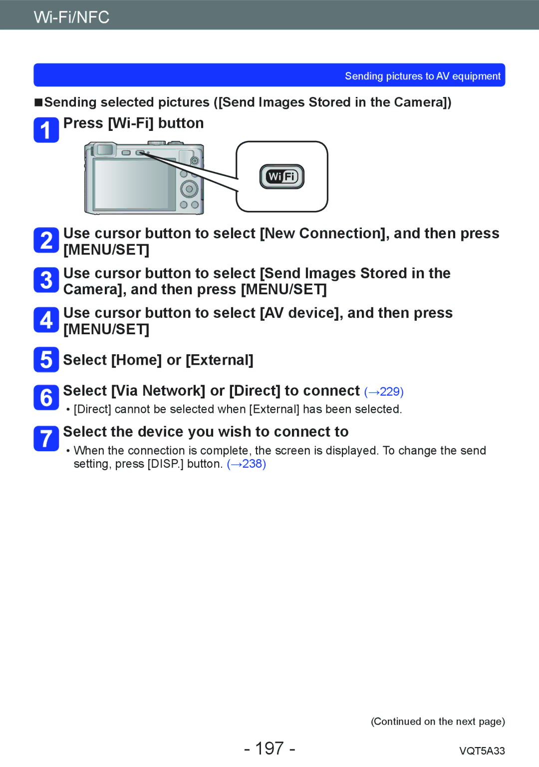 Panasonic DMCLF1W, DMC-LF1K owner manual 197, Sending selected pictures Send Images Stored in the Camera 