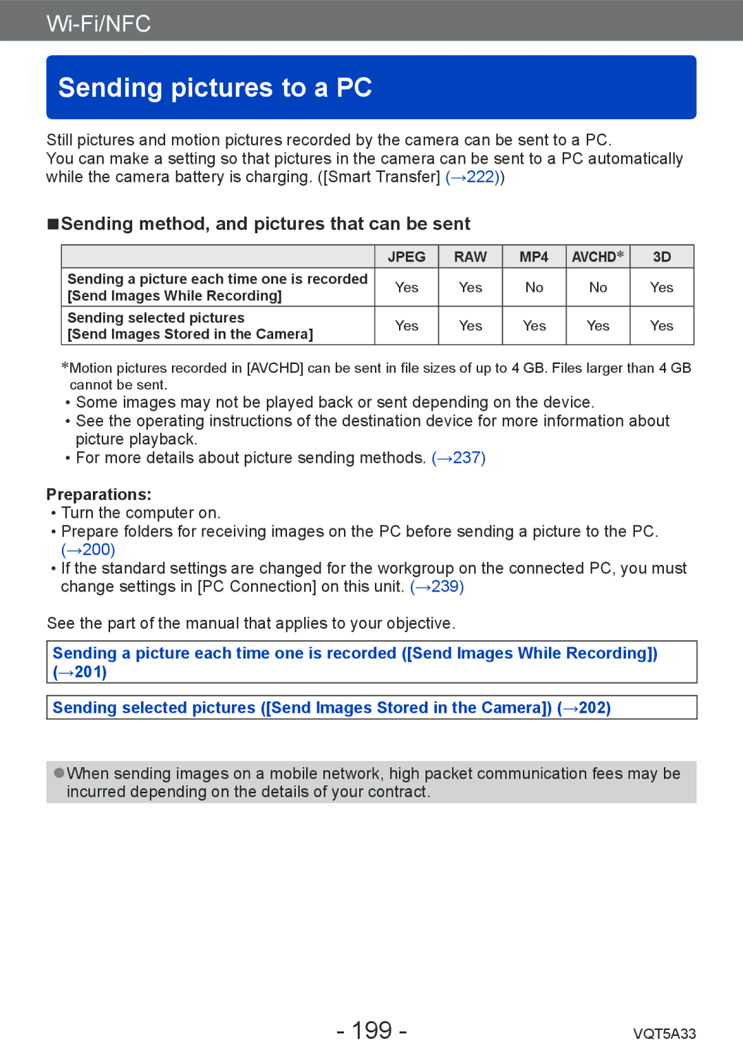 Panasonic DMCLF1W, DMC-LF1K owner manual Sending pictures to a PC, 199 