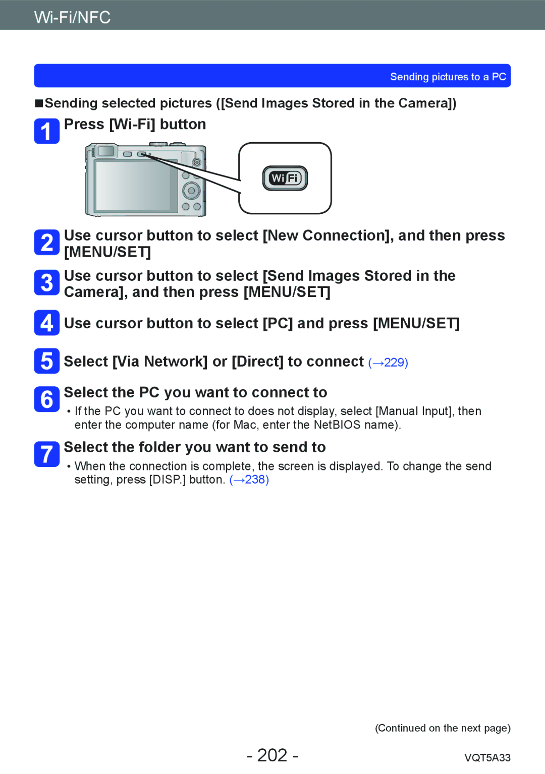 Panasonic DMC-LF1K, DMCLF1W owner manual 202, Sending selected pictures Send Images Stored in the Camera 