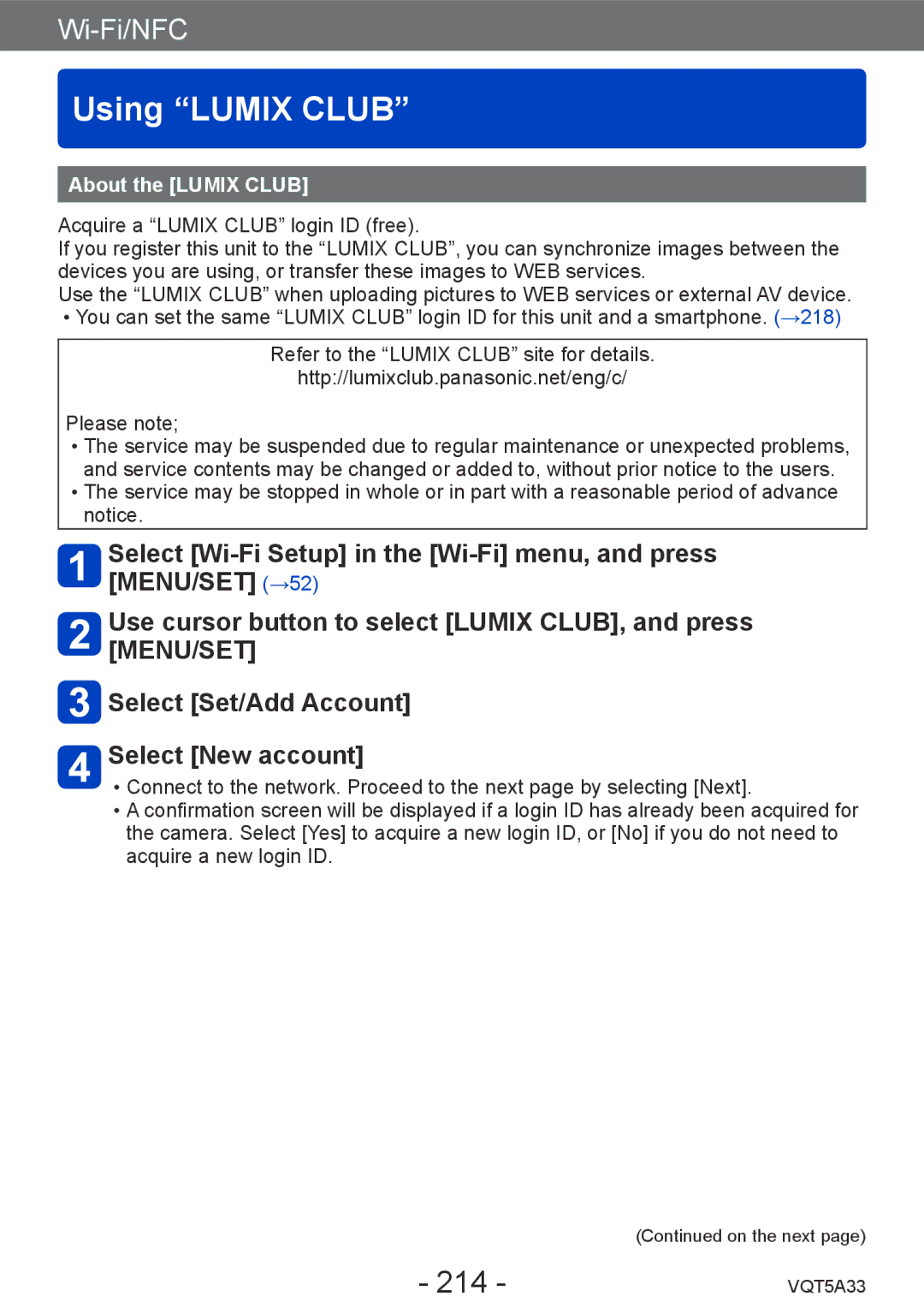 Panasonic DMC-LF1K, DMCLF1W owner manual Using Lumix Club, 214, About the Lumix Club 