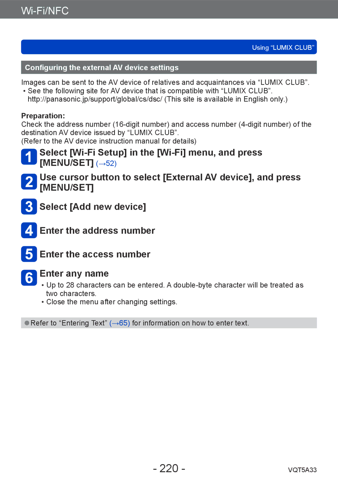 Panasonic DMC-LF1K, DMCLF1W owner manual 220, Configuring the external AV device settings 