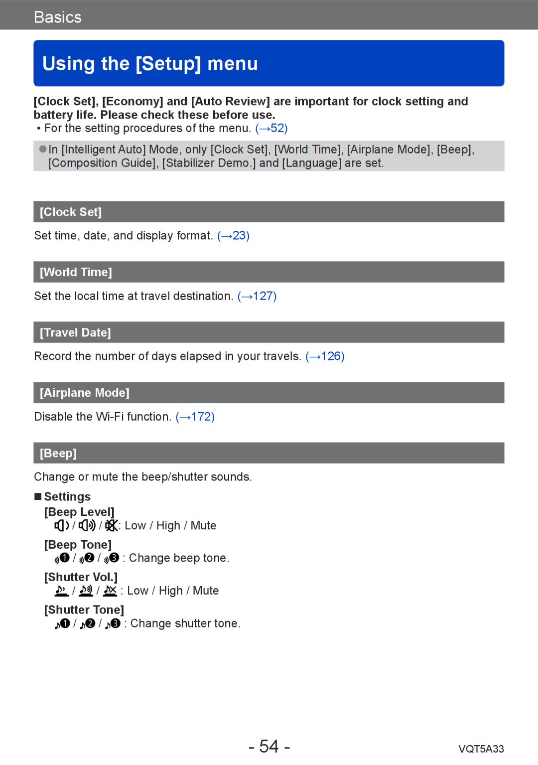 Panasonic DMC-LF1K, DMCLF1W owner manual Using the Setup menu 